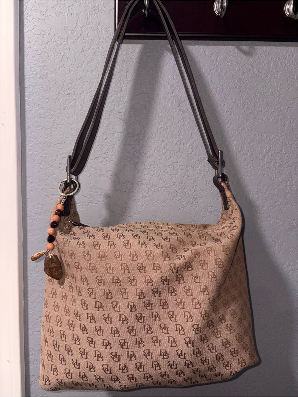 Classic Monogram Hobo Bag in Beige and Brown